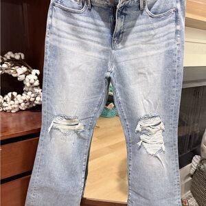 Buckle Light Blue Distressed bootcut Jeans 33x30